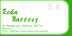 reka mattesz business card